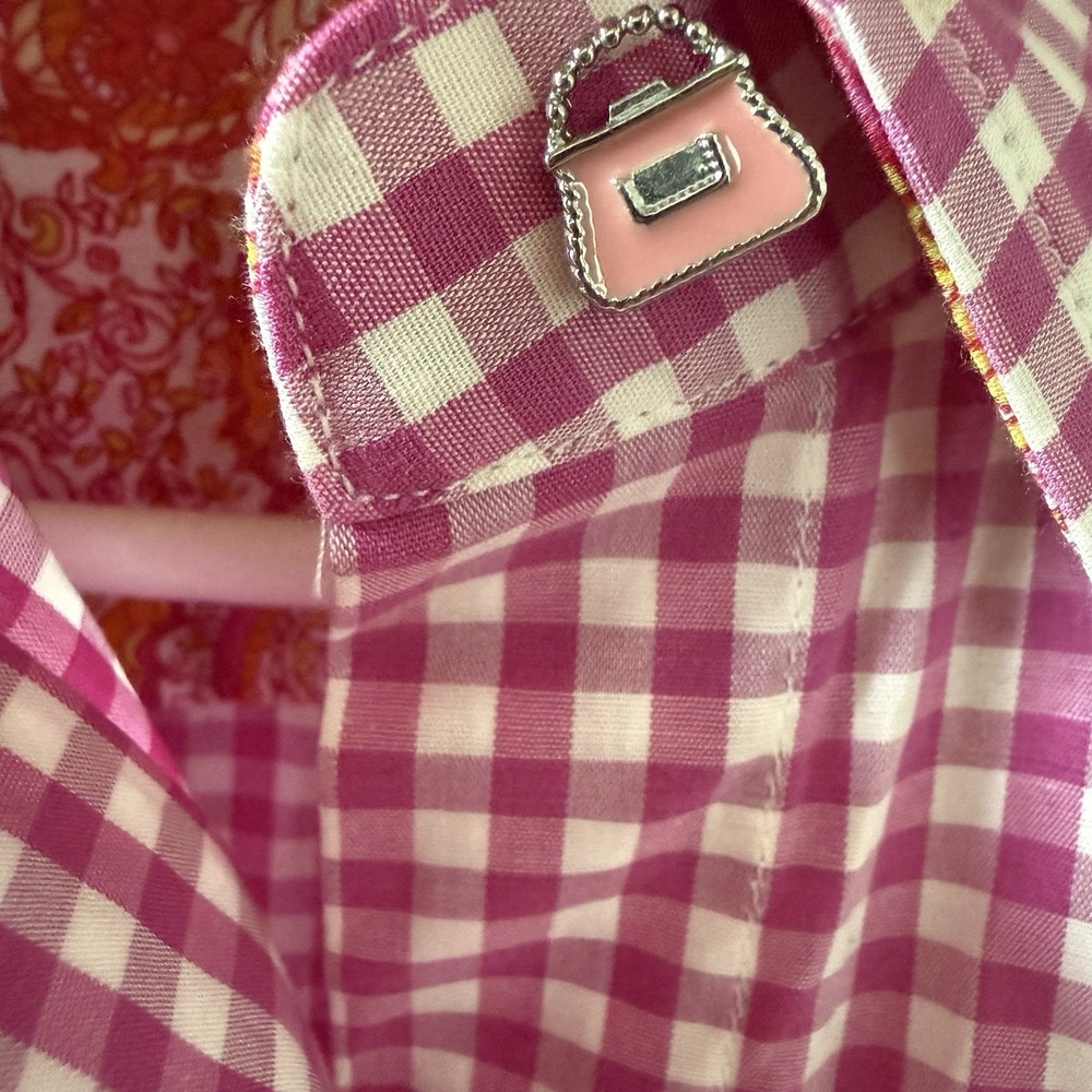 ROBERT GRAHAM Women's Pink & White Gingham Long Classic Sleeve Shirt Small EUC